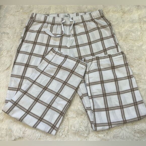 J. Crew Beige and White Striped PJ Pants Sz small - Picture 1 of 7